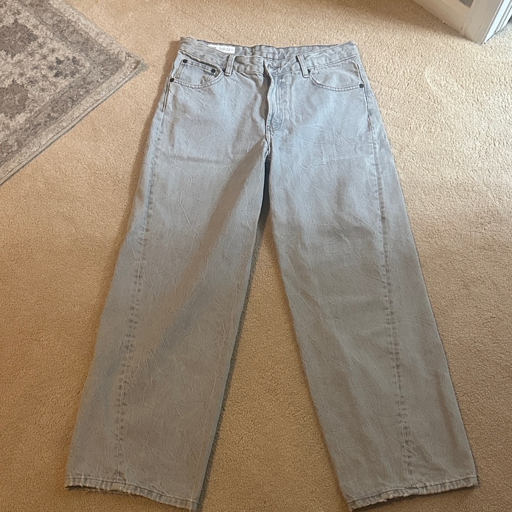 Zara Women's Sky Blue Wide-Leg Jeans